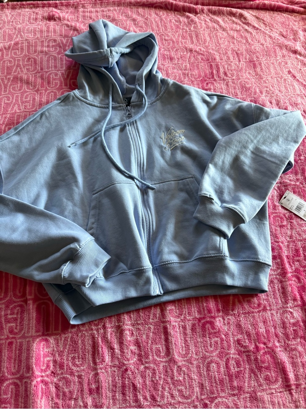 VOLCOM STONE true To This Hoodie Get Up Zip NWT S Blue Women’s
